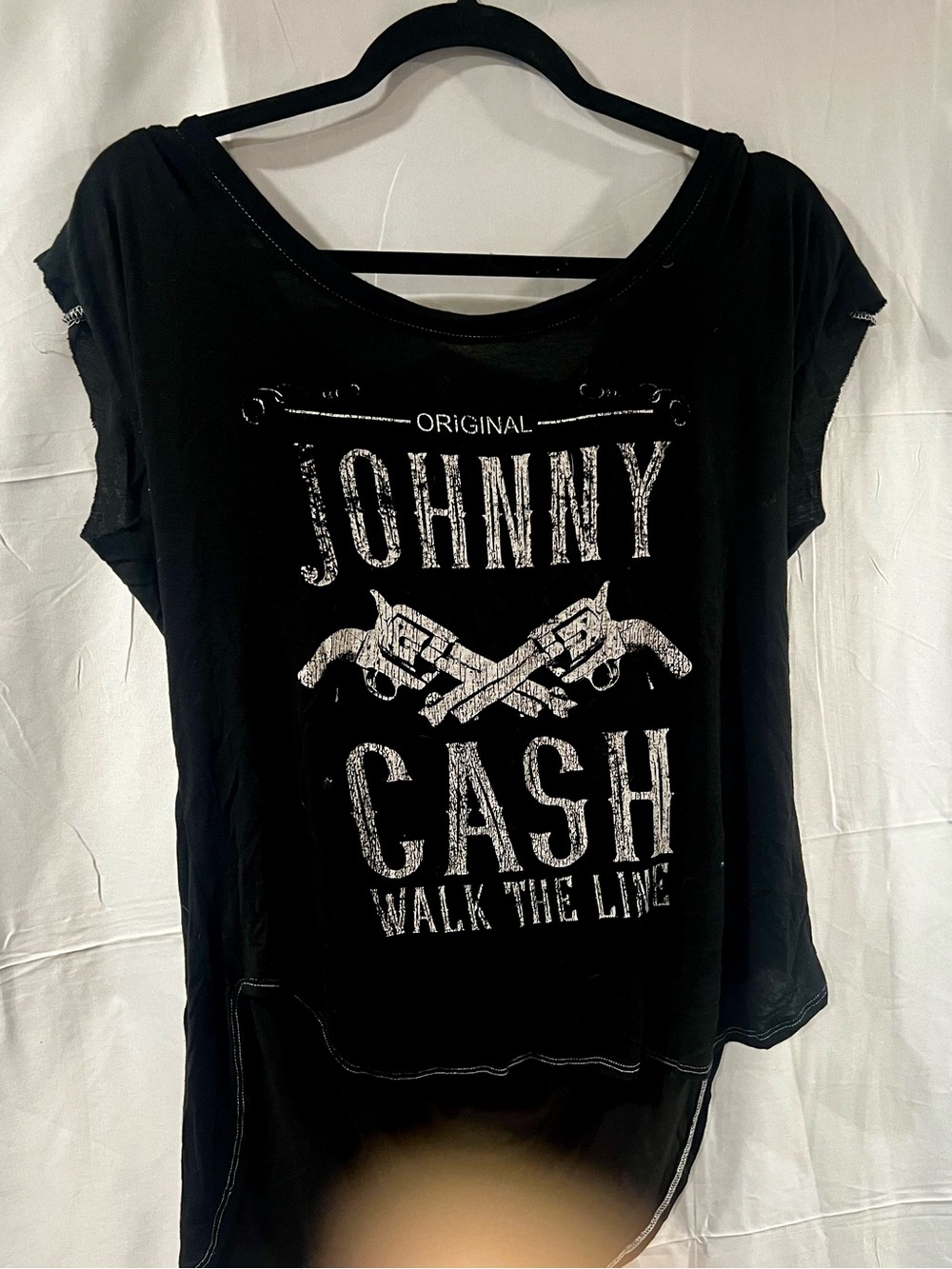Johnny Cash Graphic Tee for Women - Black